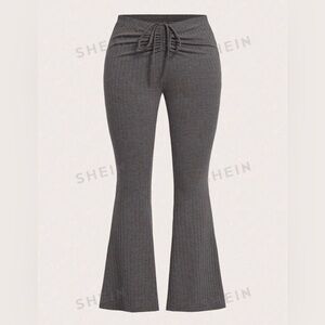 SHEIN EZwear Plus Size Waist Flare Leg Pants